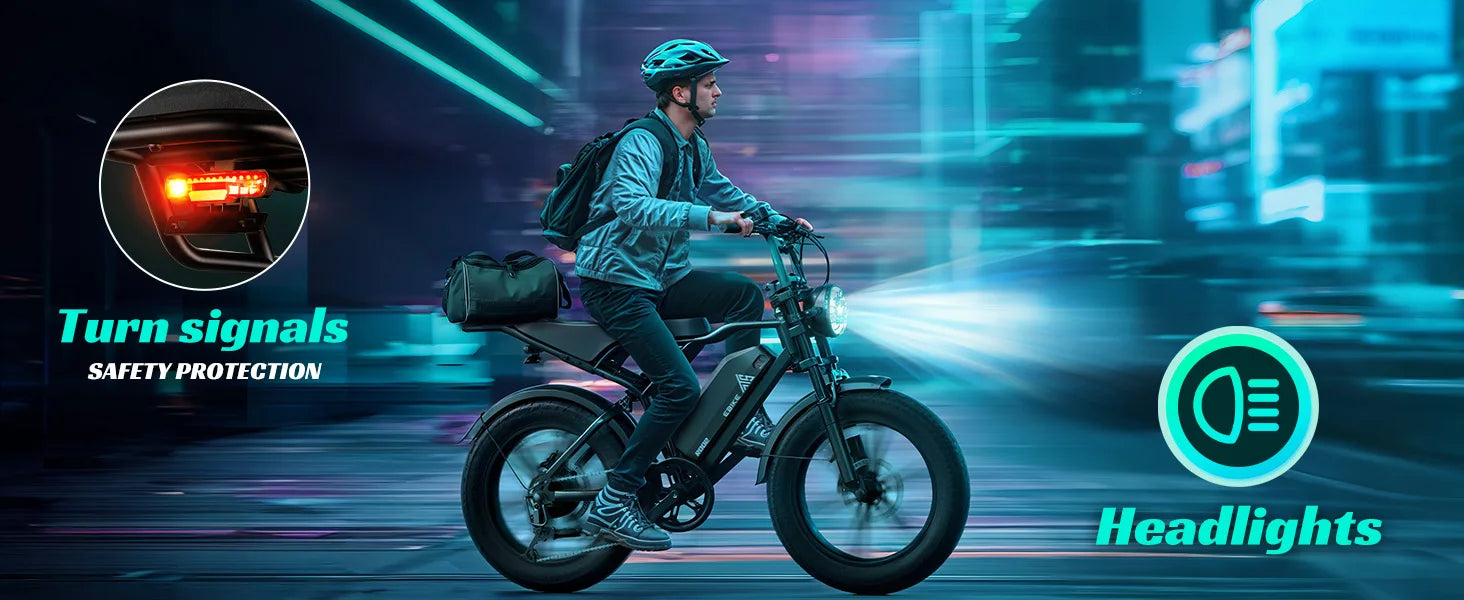 TST R002S 1500W e-bike, 20" fat tires, 60-100mile range, 28MPH, 48V 15Ah battery, for all terrains.