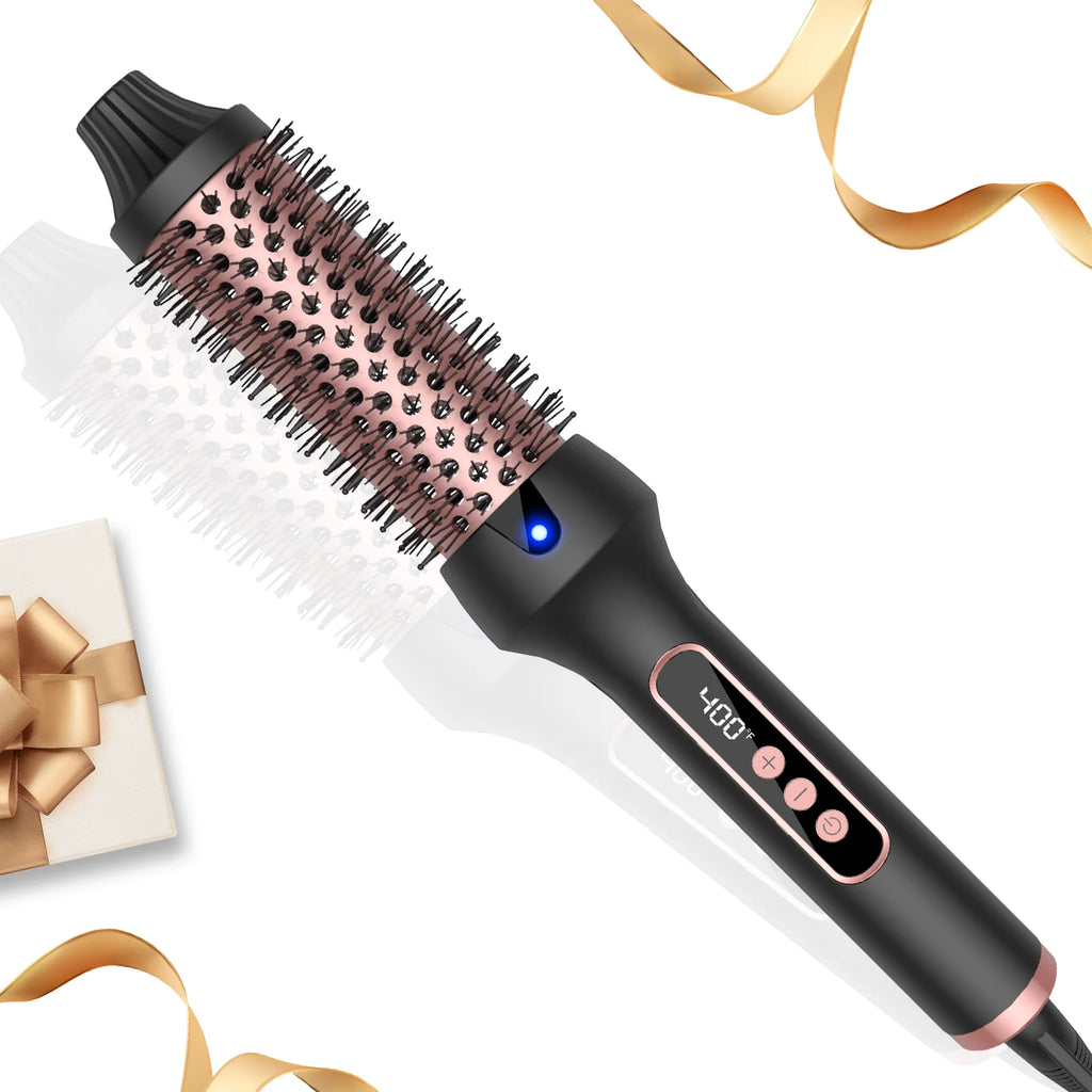 Heating Curling Comb Thermal Brush Professional Styling Round Brush Curling Iron Volumizing Hot Brush Anti Scalding Curling Comb