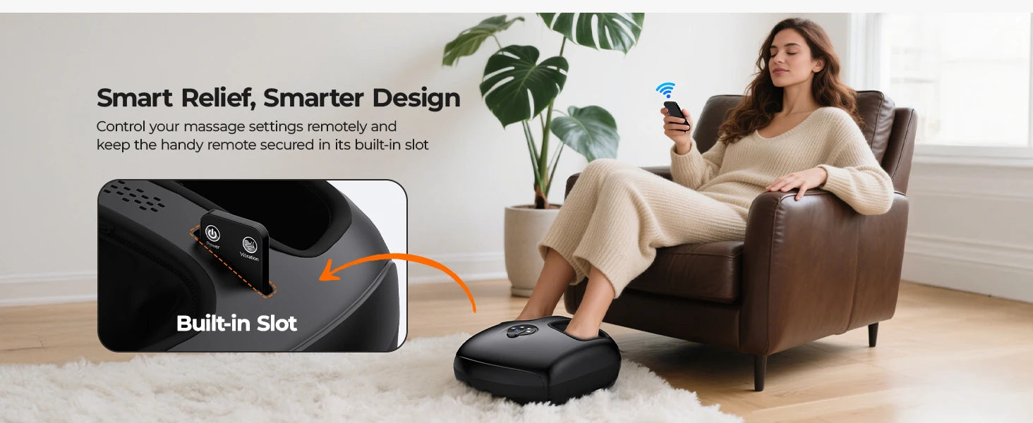 Shiatsu Foot Massager Heat Compression Vibration 4 Modes 5 Intensities Home Spa Gift For Muscle Relief Foot Care Health Machine