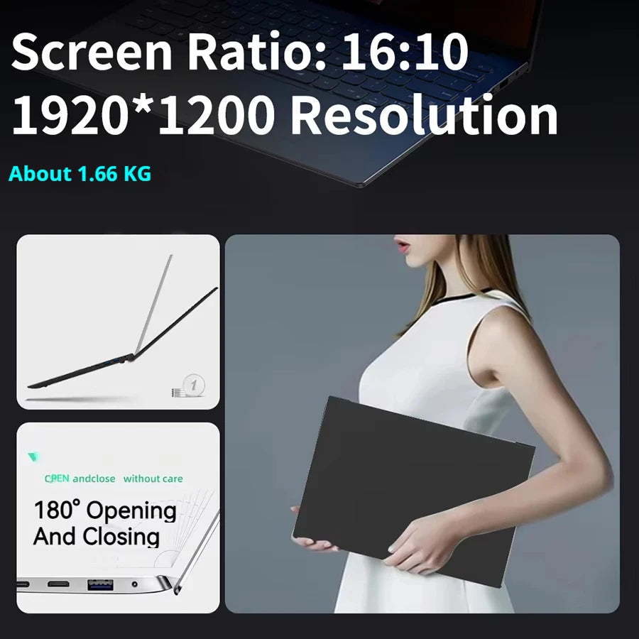 Firebat A16 Laptop 15.6 16 Inch CPU Intel N5095 16GB RAM SSD 512GB 1TB BT4.2 WiFi5 LPDDR4 Lightweight Business Computer Notebook