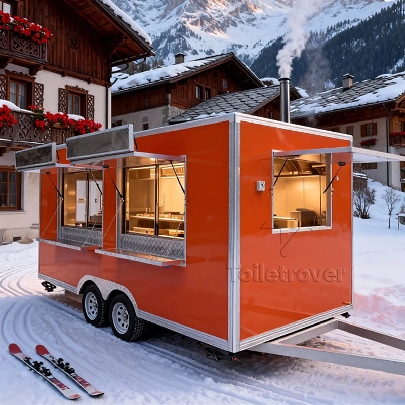 Galvanized Sheet Catering Bar Fruit Mini Size Mobile Kitchen Bar Ice Cream Customised Mobile Kiosk Hot Dog Cart Food Trailer