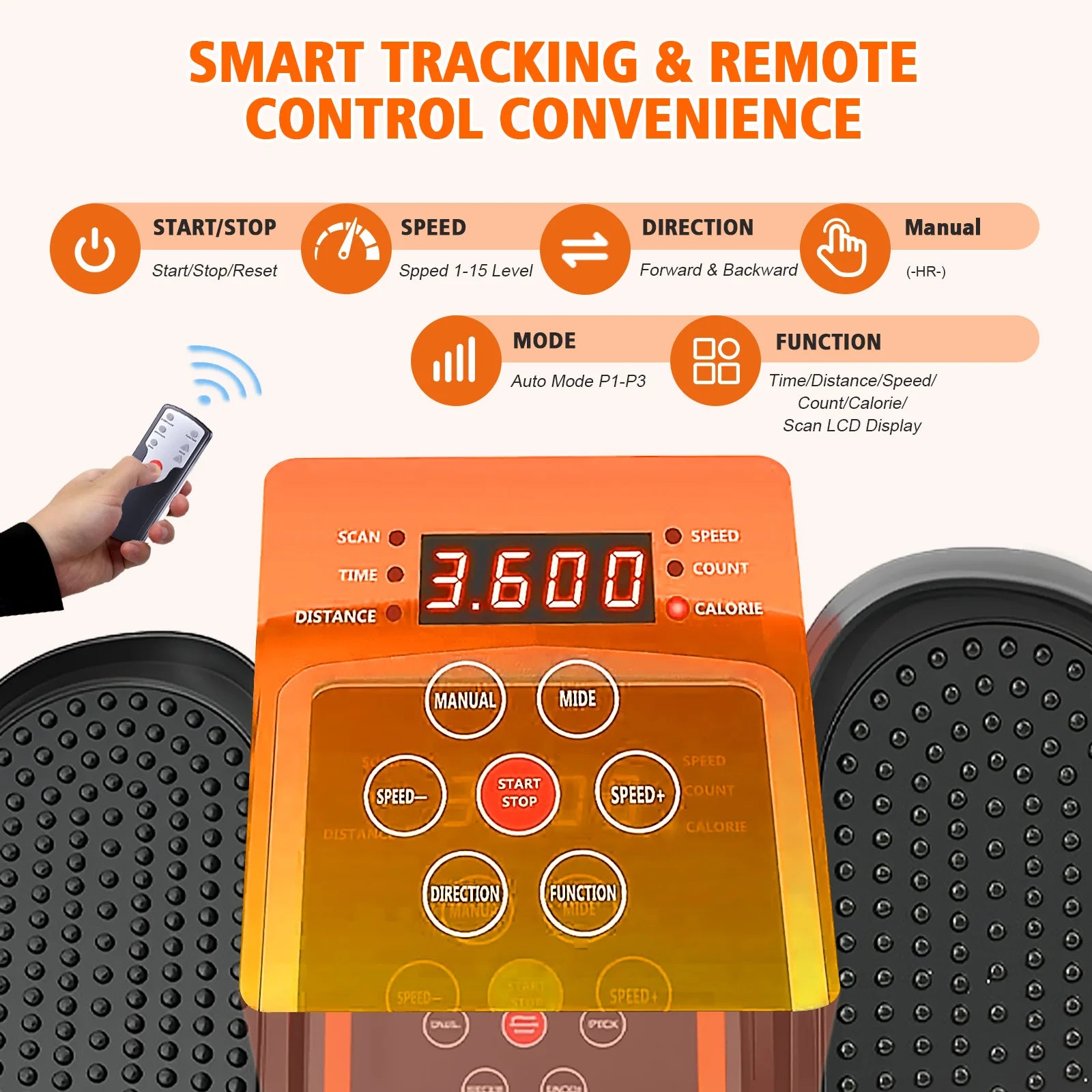 Under-Desk Electric Elliptical Pedal Exerciser 15-Levels 3 Auto Modes Fully Assembled Quiet Portable Full-Body for Office Home