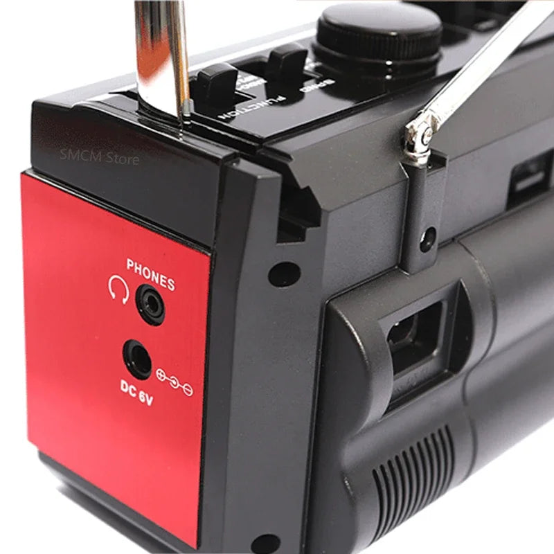 Portable Vintage Retro USB AM/FM/SW Multiband Radio Stereo Wireless Bluetooth Boombox Mp3 Audio Cassette Tape Player Recorder