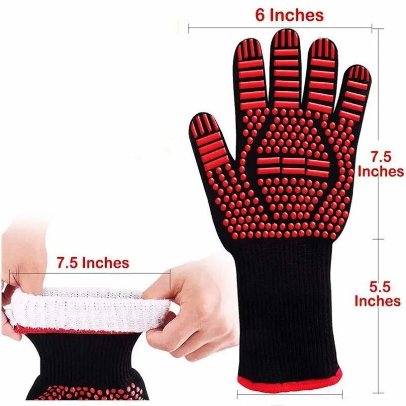 High Temperature Resistance Microwave Oven Gloves Oven Mitts 500-800 Degrees Fireproof Barbecue Heat Insulation BBQ Gloves
