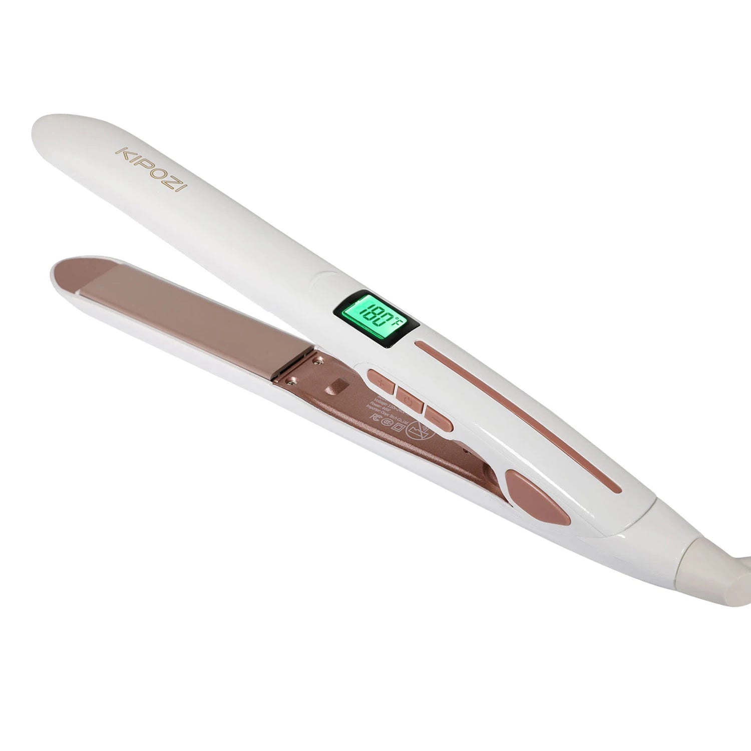 KIPOZI Perfect For Any Hair Type Titanium Flat Iron Hair Straightener with Digital LCD Display Dual Voltage Instant Heating Iron