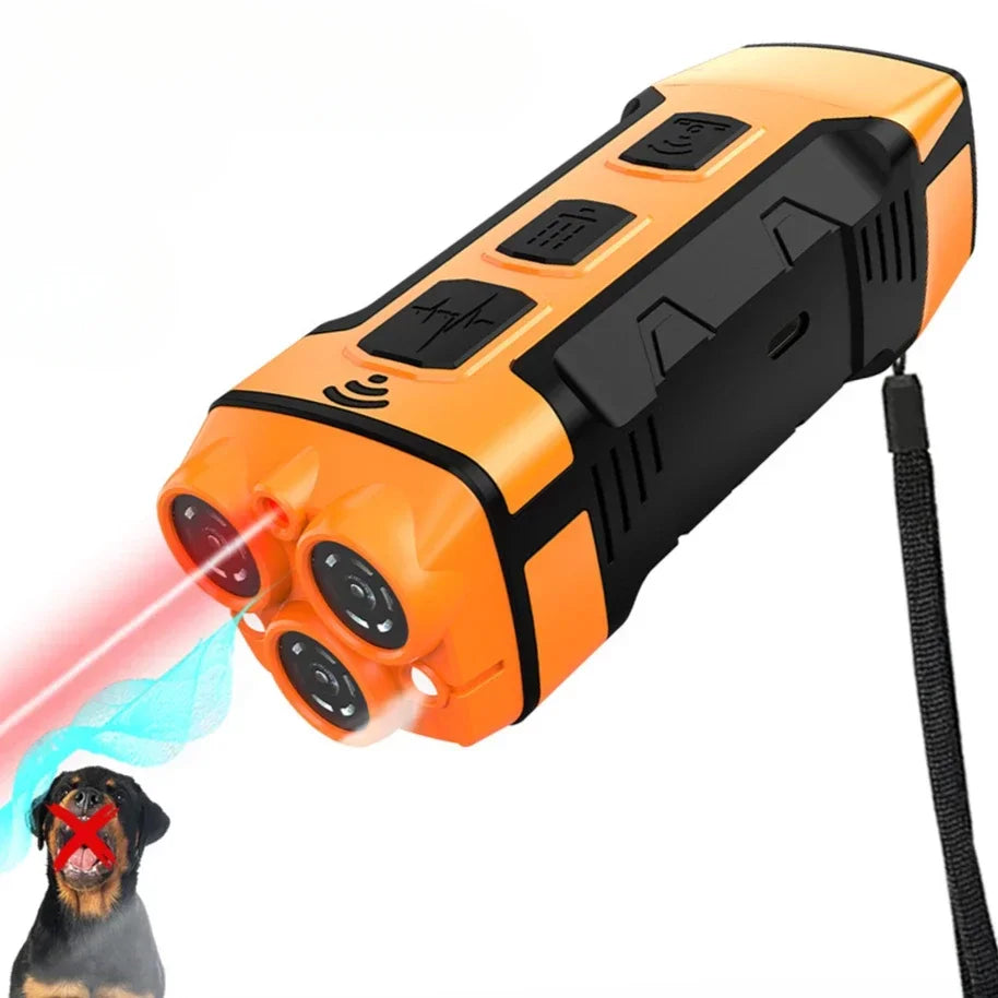 10M High Power Deterrent Ultrasonic Dog Repeller Pet Training Anti Barking with Led Flashlight Rechargeable for Dogs Accessories