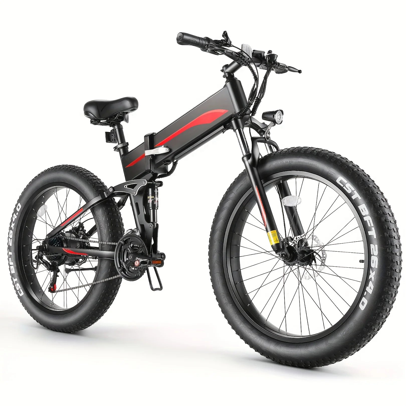 26" x 4.0 Fat Tire Ebike for Adult with HIgh Speed 500W Brushless Motor, 48V 10Ah Foldable Electric Bicycles, 20MPH EBike
