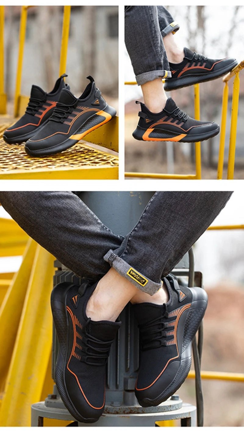 New Breathable Lightweight Work Shoes Comfortable Soft Safety Shoes European Standard Safety Shoes Sport Safety Steel-Toed Shoes