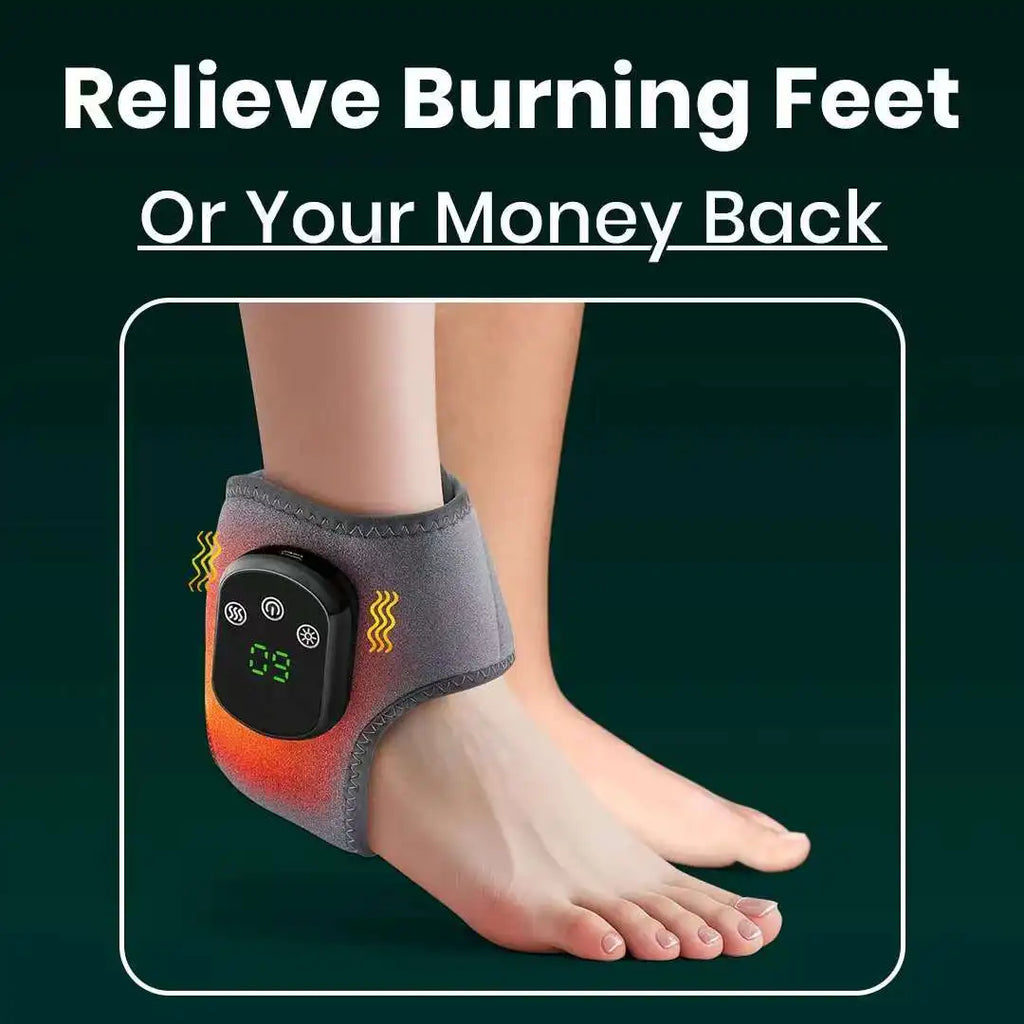 Emeka 3-in-1 Electric Ankle Massager 5 Level Heating Vibration for Eliminate Foot Pain Swelling &Poor Circulation Brace Massager