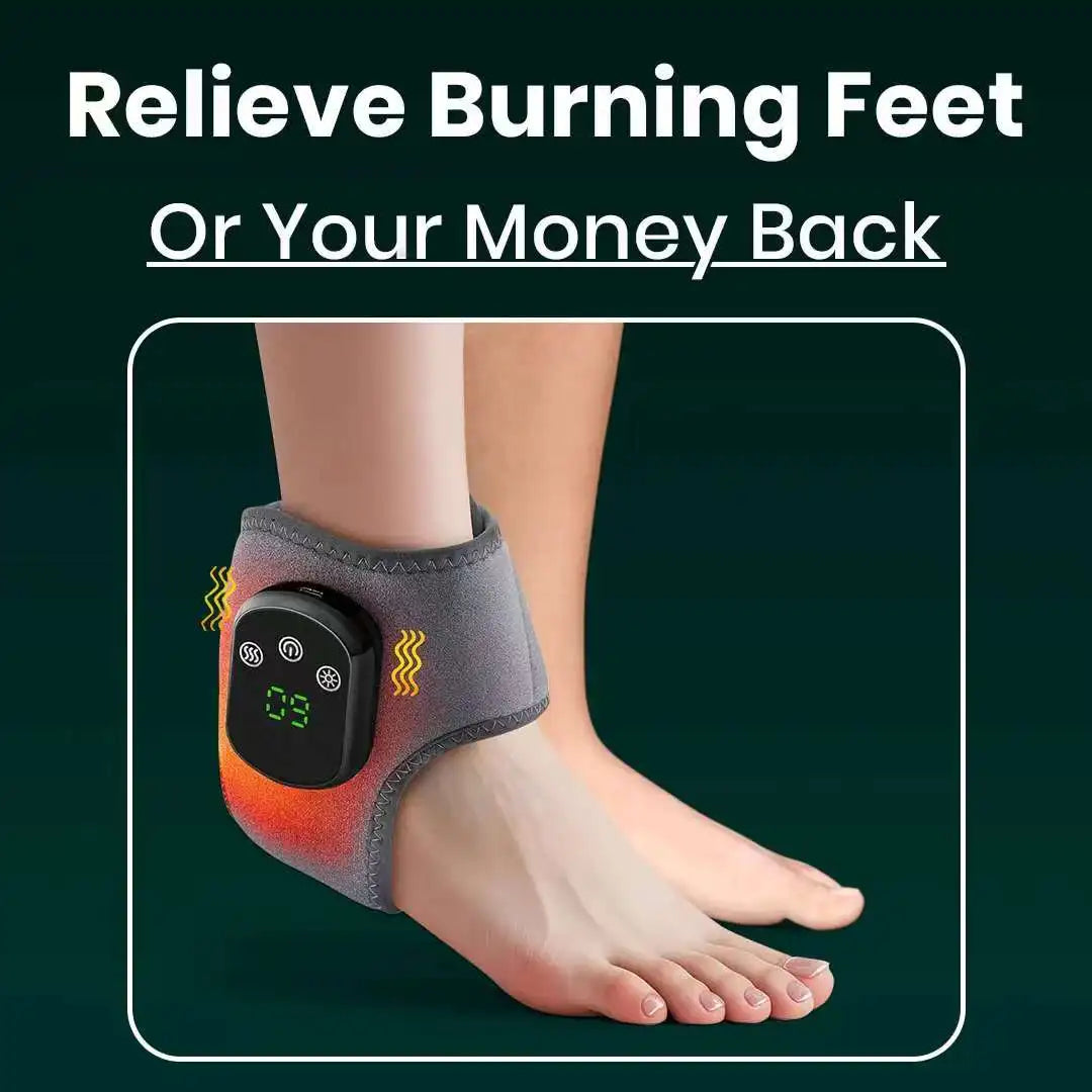 Emeka 3-in-1 Electric Ankle Massager 5 Level Heating Vibration for Eliminate Foot Pain Swelling &Poor Circulation Brace Massager