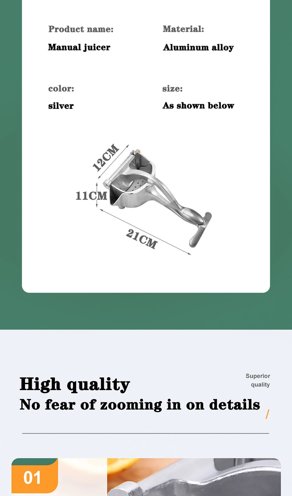 Manual Citrus Juicer Hand Orange Squeezer Lemon Fruit Juicer Press Machine Potato Masher and Ricer Manual Juicer