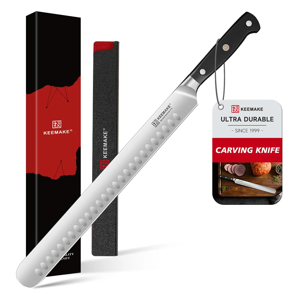 KEEMAKE Brisket Knife 12 Inch Carving Slicing Knife for Meat Stainless Steel Kitchen Knife for BBQ Roasts Ribs Turkey Ham