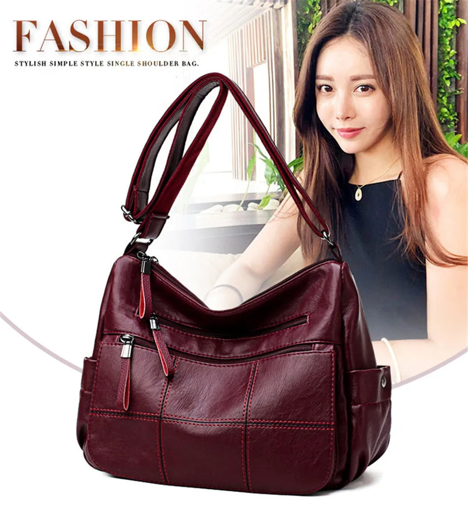 2 Layers Genuine Brand Leather Shoulder Messenger Luxury Handbags Women Bags Designer High Quality Crossbody Bags for Women Sac