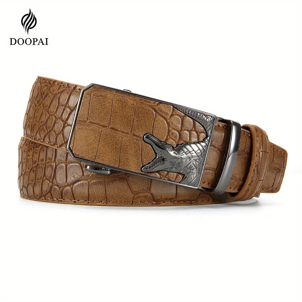 Men's PU Leather Belt Fashion Automatic Buckle Belt for Popular Business High Quality Male Belt