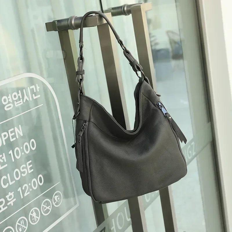 2025 Luxury Women's Handbag - Genuine Cow Leather, Large Capacity & Versatile Shoulder/Crossbody/Tote Commuting Bag