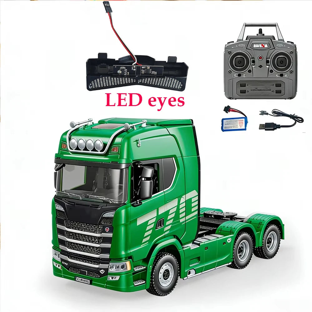 HUINA 770S Rc Truck Trailer Tractor 1/18 1501 Remote Control Car 19 Ch Electric Machine Engineering Cars Radio Controlled Toys