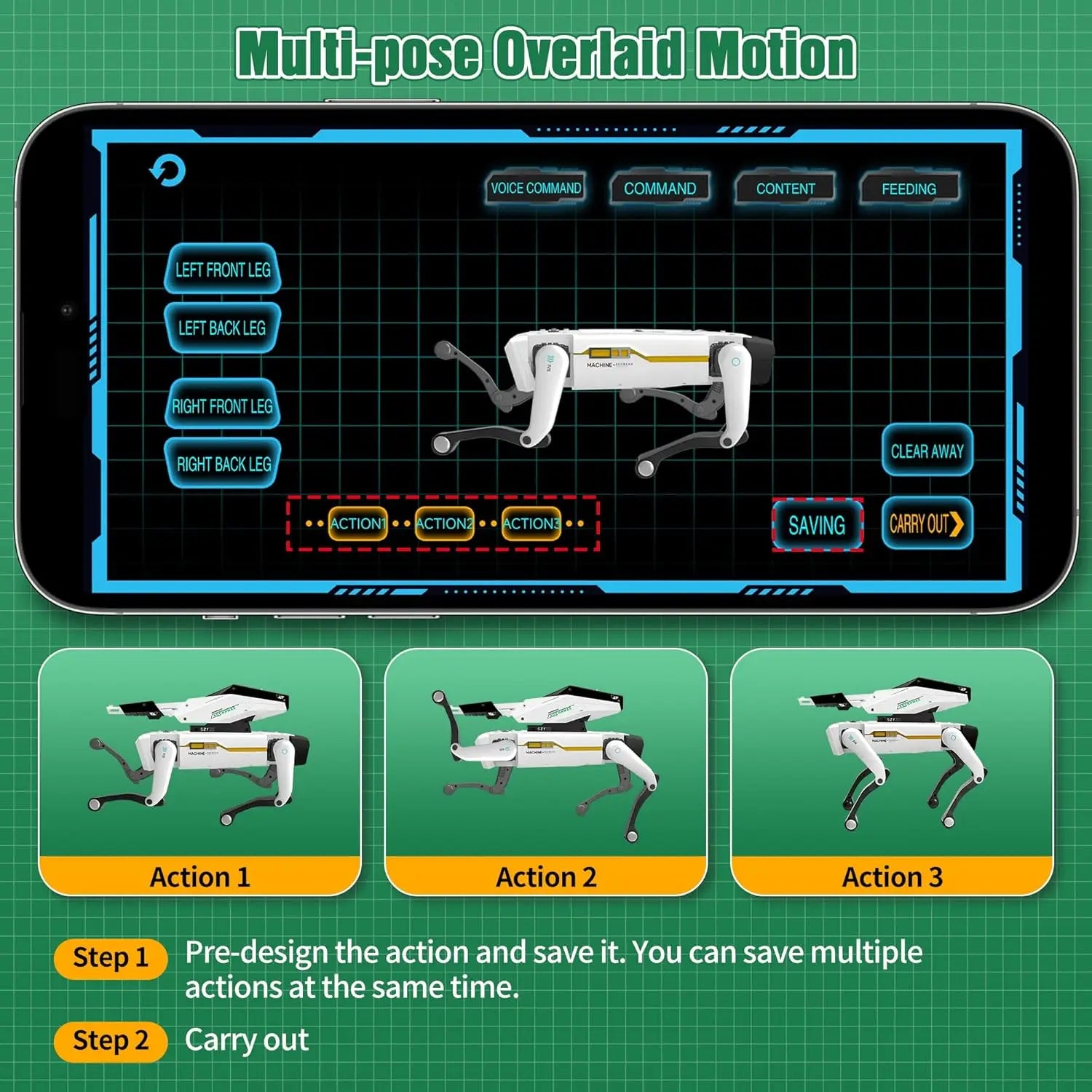 AI Simulation Robot Dog Intelligent Machine Dog Voice Command APP Control Programming Interactive Performs Acrobatics Robot Dog