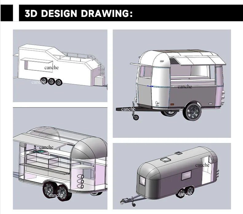Custom Airflow Food Truck Fabrication Commercial Catering Mobile Bar Coffee Food Trailers For Sale In Europe