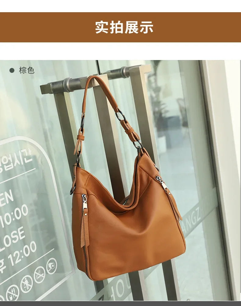 2025 Luxury Women's Handbag - Genuine Cow Leather, Large Capacity & Versatile Shoulder/Crossbody/Tote Commuting Bag