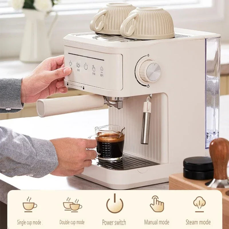 Electric Espresso Maker Professional Italian Espresso Coffee Maker Semi Italian Cappuccino Milk Frother Coffee Machines 20Bar