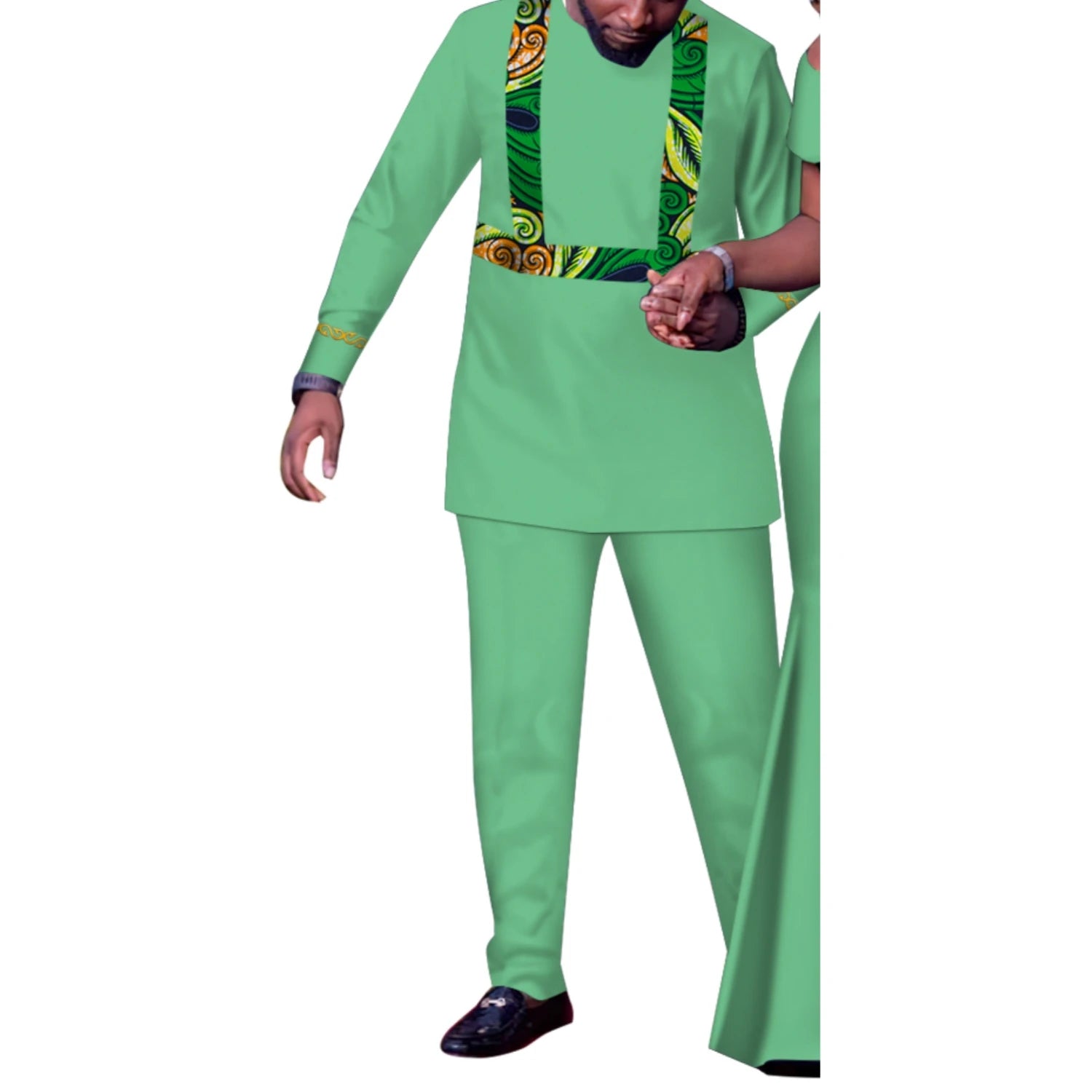 African Couple Outfits Match Sets Dashiki African Mens suit and Dresses for Women Party Couple Clothing WYQ905