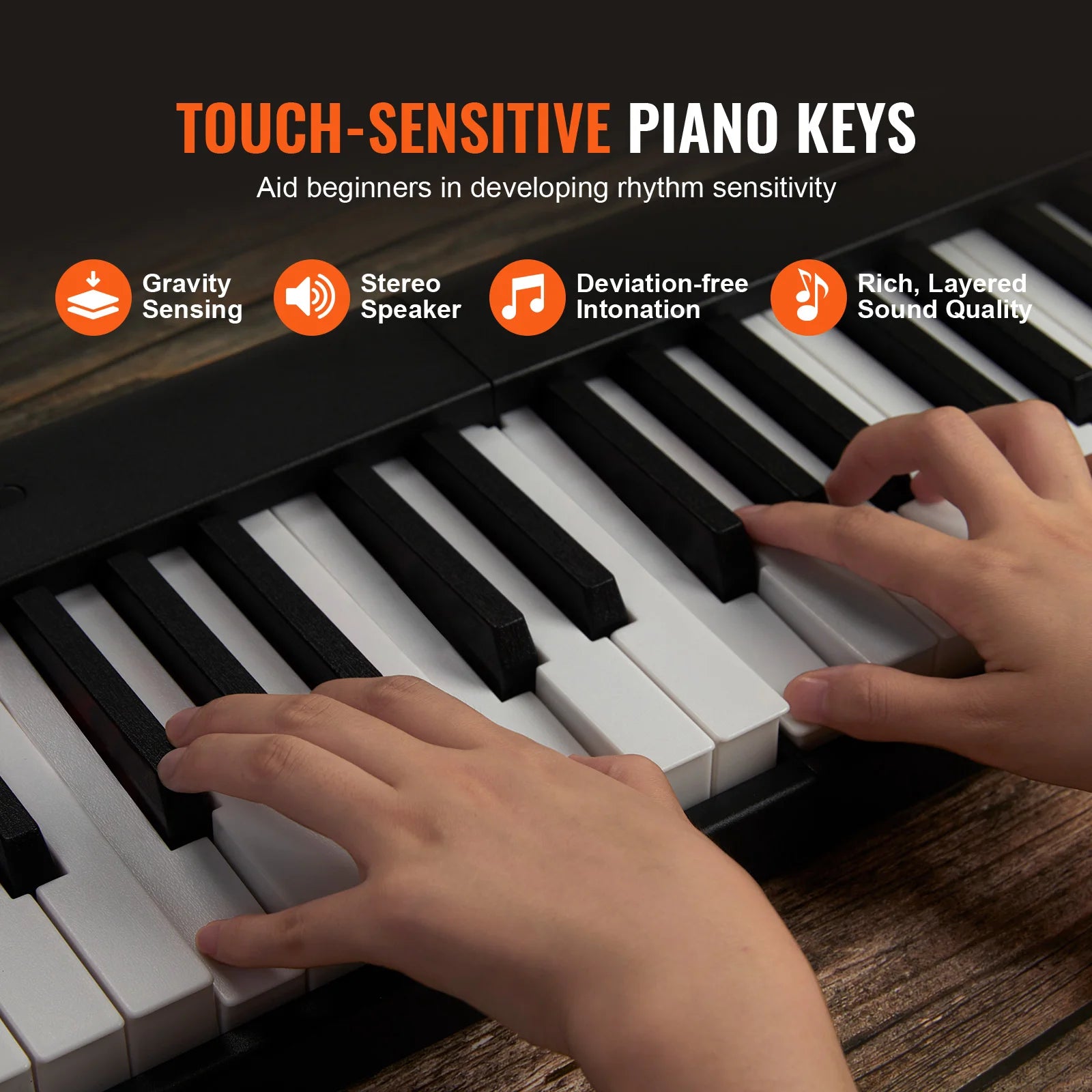 VEVOR 88 Key Folding Keyboard Piano Bluetooth & MIDI Portable Electronic Digital Foldable Piano Rechargeable for Beginners Use