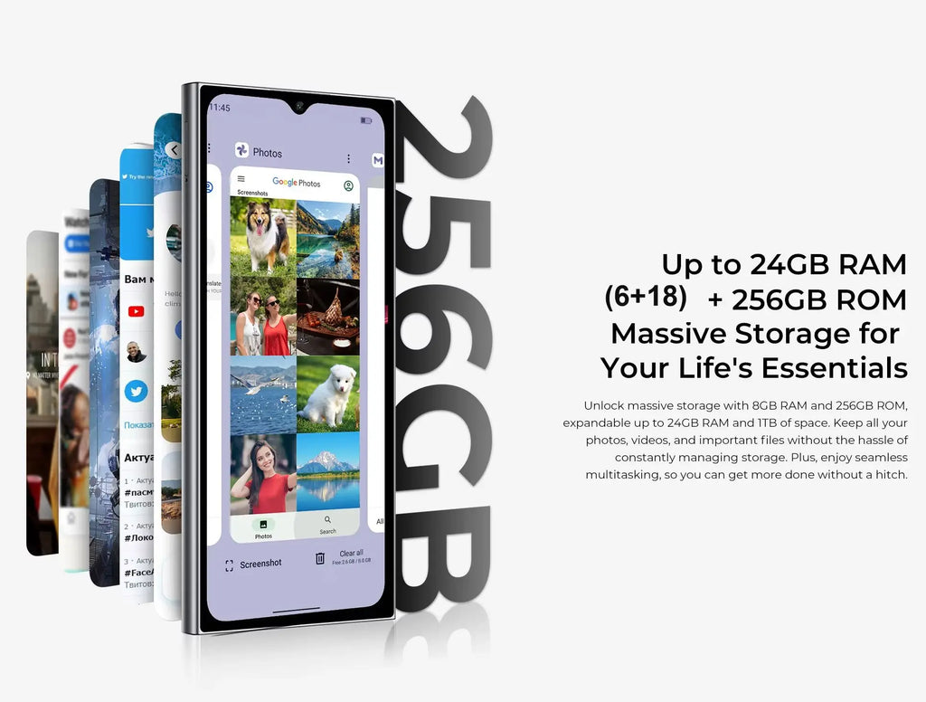 OUKITEL C62 Pro Smartphone Android 15, 6.88" HD+ Display Unisoc T615 Cell Phone, 24GB (6+18) + 256GB, 5150mAh Battery NFC Mobile