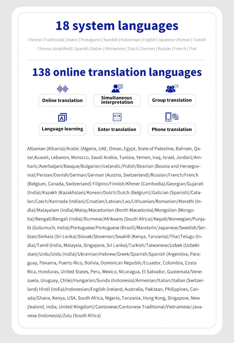 Language Translator Device Portable Translator 148 Languages Real-time Recording Translation WIFI Ai ChatGPT Translate Machine