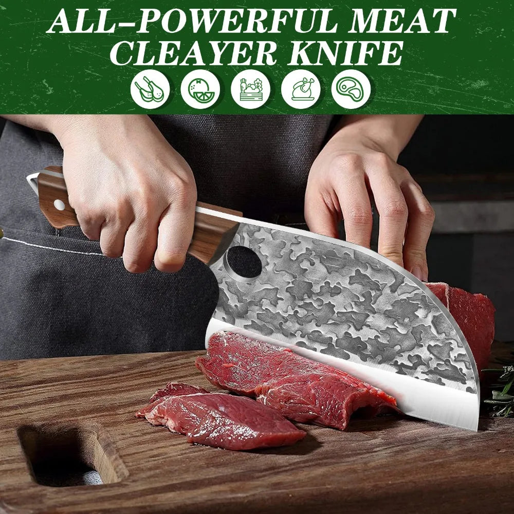MDHAND 7''Stainless Steel Japanese Kitchen Knives Sharp Blade Professional Chef Knife for Meat Cleaver Fish Cutting Kitchen Tool
