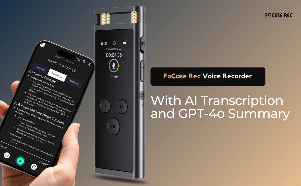 AI Voice Recorder transcription, Translation, Summary, Mind Mapping, Voice Activation 64GB Aluminum Dictaphone [AI Version]