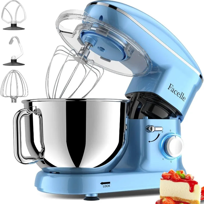 home.Stand Mixer, Electric Kitchen Mixer, 6 Speed Tilt-Head Stand Mixer with Pulse, Attachments include 6.5QT Bowl, Dish