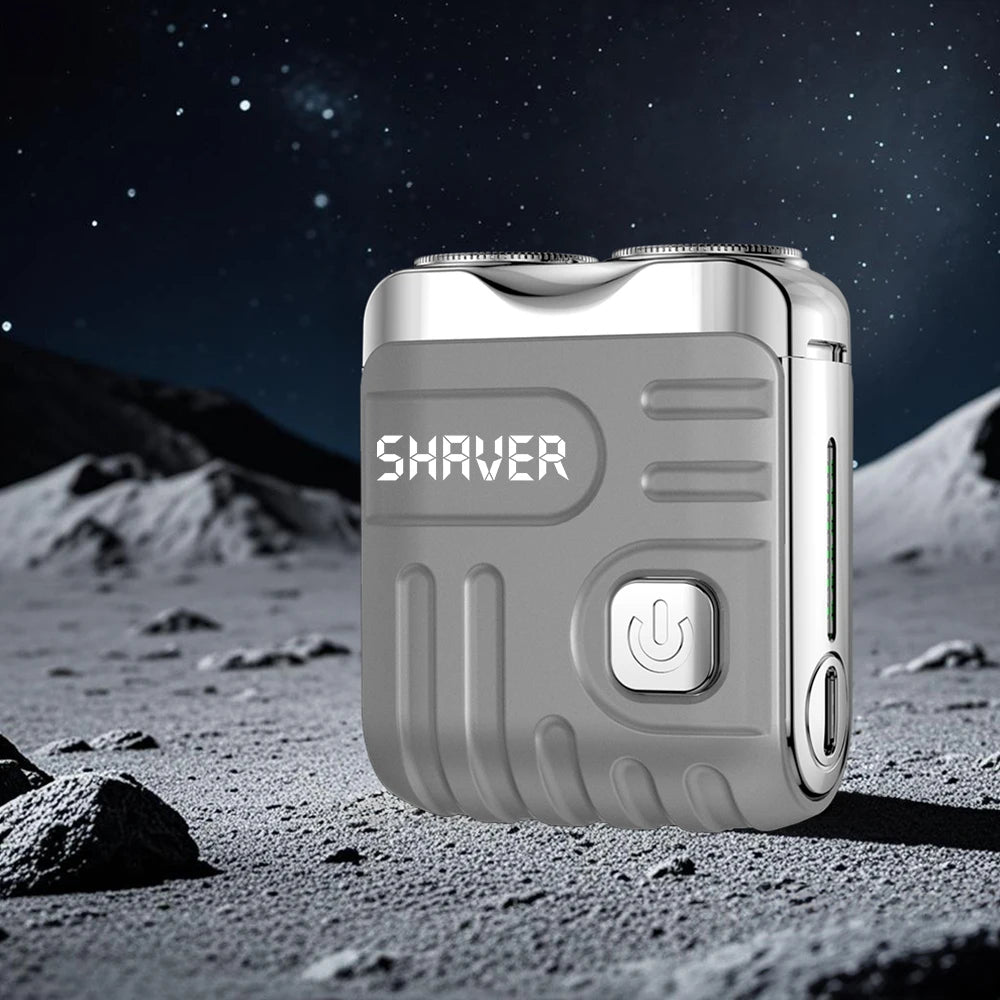 Mini Shaver On-The-Go, Portable Electric Shaver for Men, Dry Shave, USB-C，IPX7 Waterproof Easy Cleaning, Battery Indicator