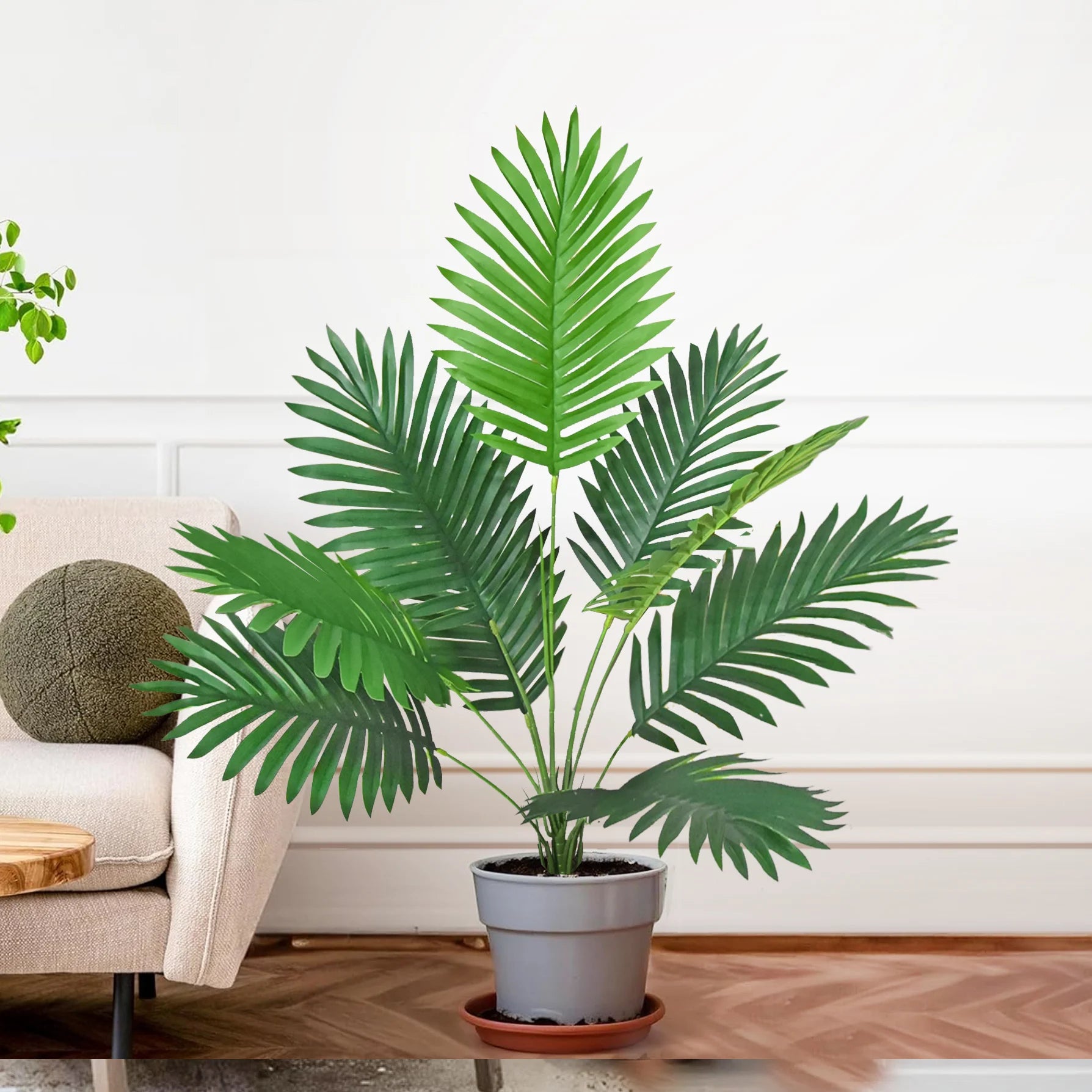 53-123cm  Artificial Palm Tree Tropical Fake Plant Green Plastic Palm Leaf Branches Suitable for Home Garden Decoration