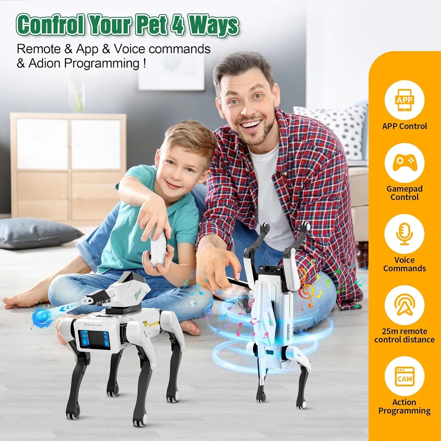 AI Simulation Robot Dog Intelligent Machine Dog Voice Command APP Control Programming Interactive Performs Acrobatics Robot Dog