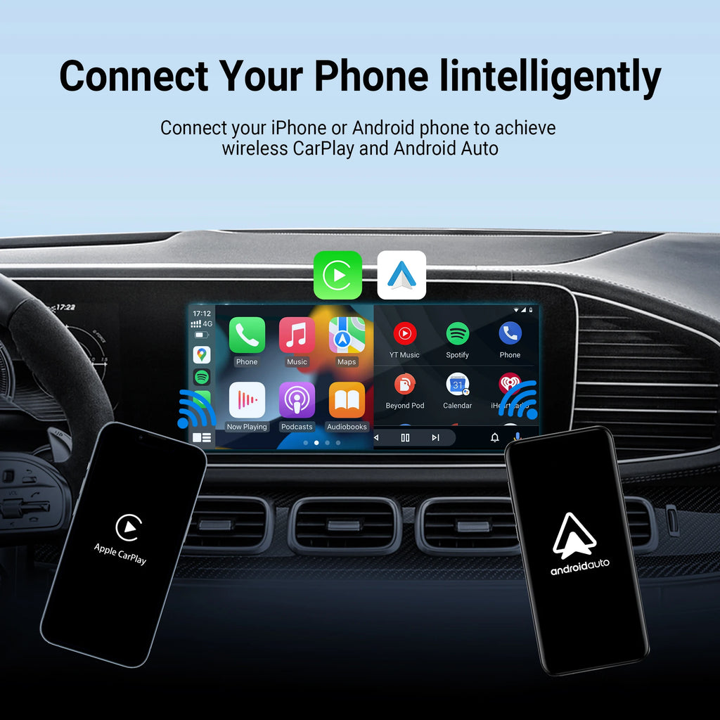 2025 CarPlay Ai Box Wireless Android Auto Car Play Adapter Smart Car TV Accessories for Net flix UtubeQualcomm Snapdragon 6125