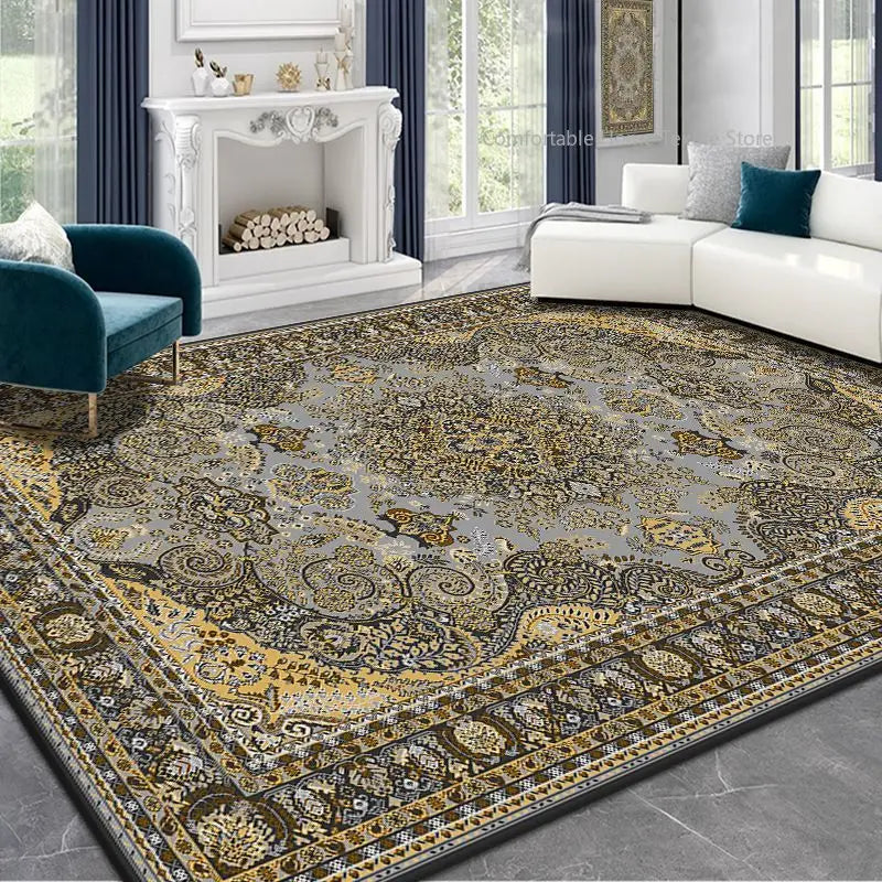 Persian Style Carpet for Living Room Home Decoration Retro Lounge Rug Soft Bedroom Carpet Non-slip Bedside Mats Washable 200x300