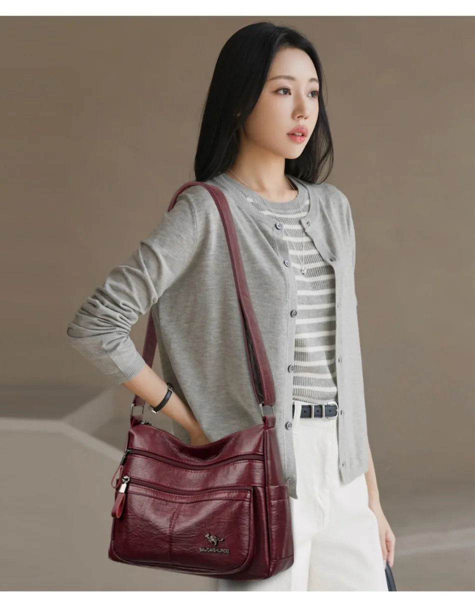 Luxury Crossbody Bags for Women New High Quality Soft Leather Handbags Purses Designer Casual Shoulder Messenger Bags Sac A Main