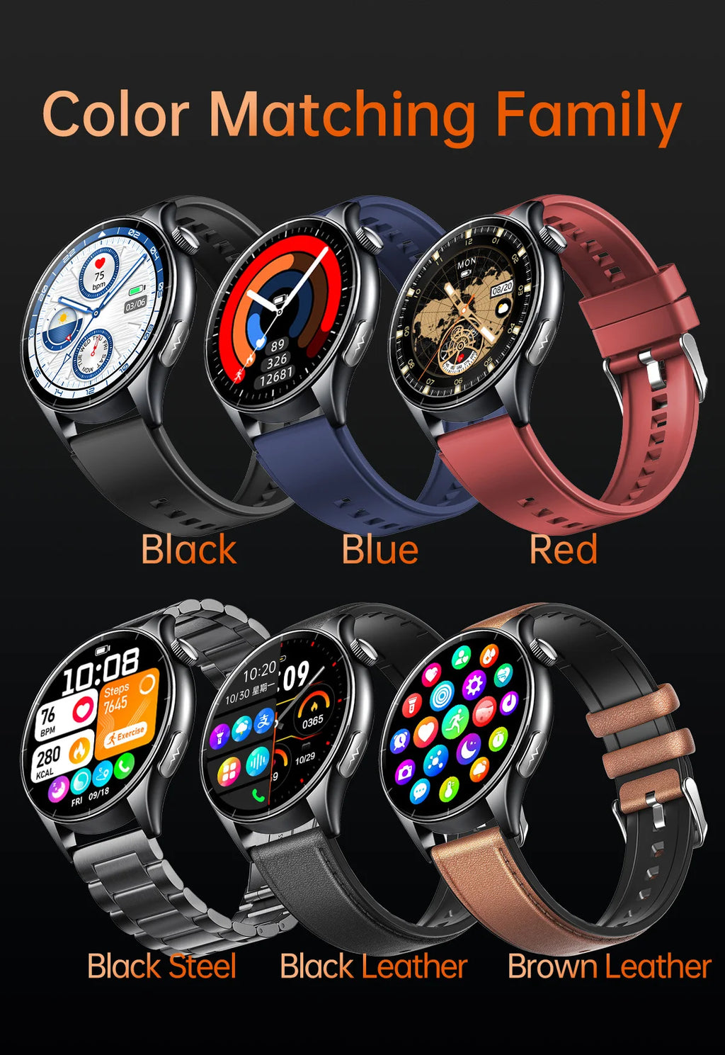 2025New Health Monitoring Uric Acid Blood Pressure Blood oxygen Body Analysis Smart Watch ECG+PPG Clock Smartwatches Men For IOS