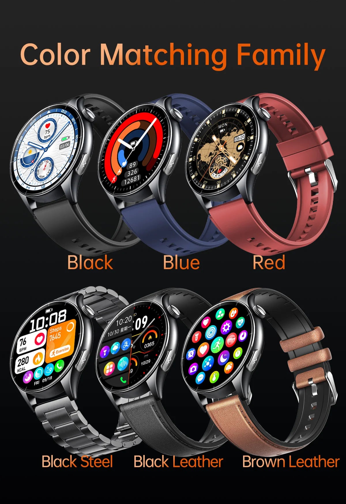 2025New Health Monitoring Uric Acid Blood Pressure Blood oxygen Body Analysis Smart Watch ECG+PPG Clock Smartwatches Men For IOS