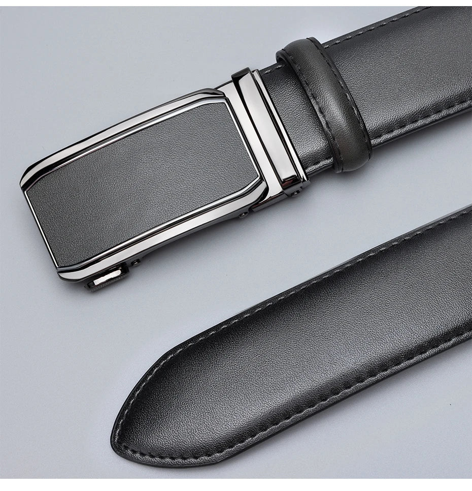 Maikun Leather Ratchet Belt For Men Click Leather Belt Adjustable Buckle Trim To Fit Black Brown