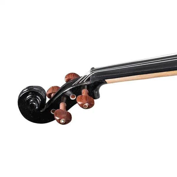 Full Size Matte Black 4/4 Spruce Panel Wooden Violin Set with Case Bow Rosin  4 Strings Shoulder Rest Turner Cleaning Cloth