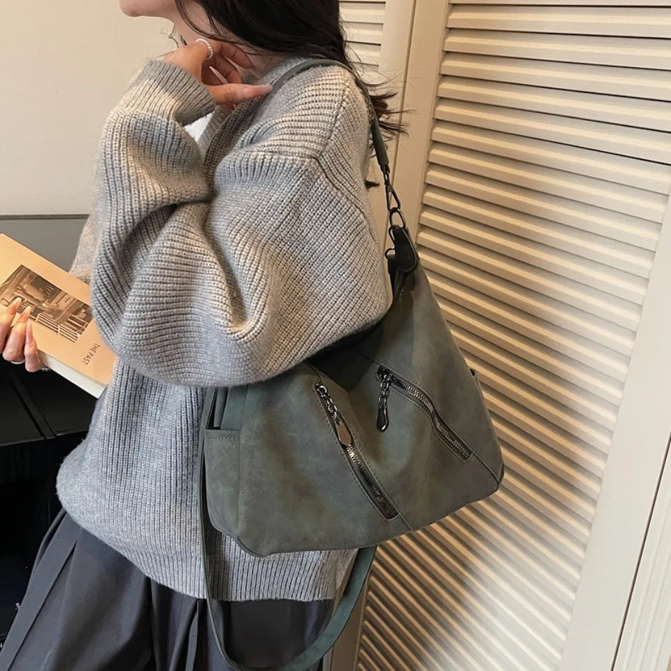 High Quality Scrub Soft PU Leather Shoulder Crossbody Bags for Women Designer Luxury Women Bags Female Handbags Casual Tote Sac