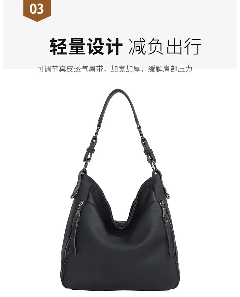 2025 Luxury Women's Handbag - Genuine Cow Leather, Large Capacity & Versatile Shoulder/Crossbody/Tote Commuting Bag