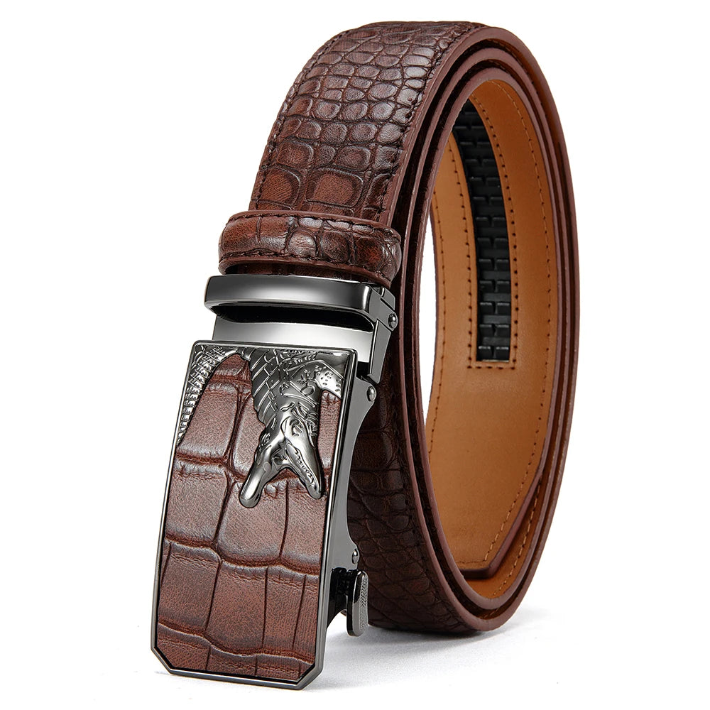 Men's PU Leather Belt Fashion Automatic Buckle Belt for Popular Business High Quality Male Belt