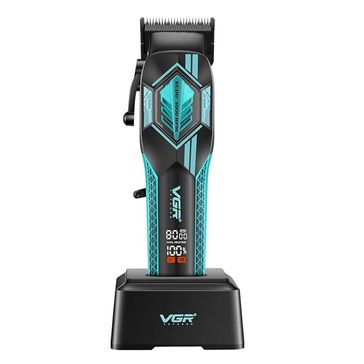 VGR Professional Hair Clippers Rechargeable Hair Trimmer Adjustable Finishing Haircut Machine DLC Blade Clippers For man V-119