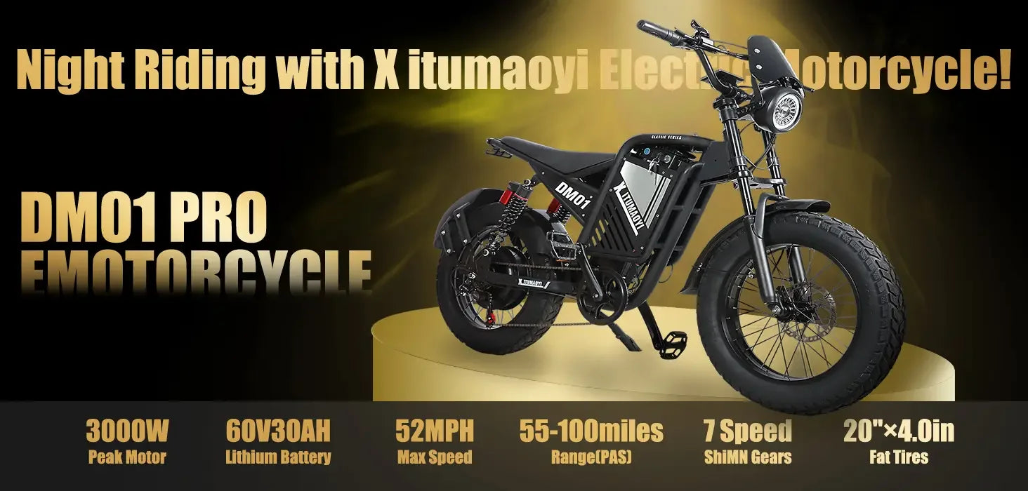 BAOLUJIE DM01 Electric Motorcycle 2000W Moto Electric Bicycle 60V30AH Battery Color Display 42 MPH EBike UL2849【1 Year Warranty】