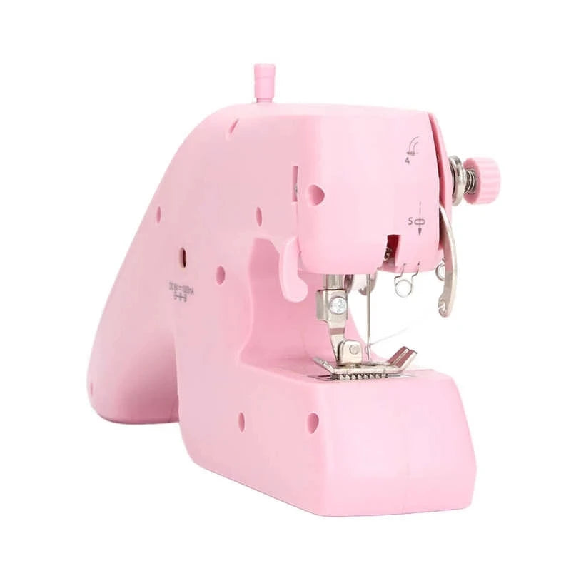 Sewing Machine Household Mini Handheld Portable Electric Two-wire Sewing Machine Pink White