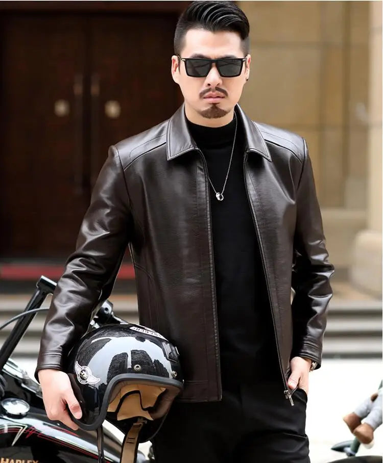Men's Leather Jacket Man Real Leather Coat Male Leather Clothing Fashion Leather Jacket Genuine Leather Motorcycle Jacket