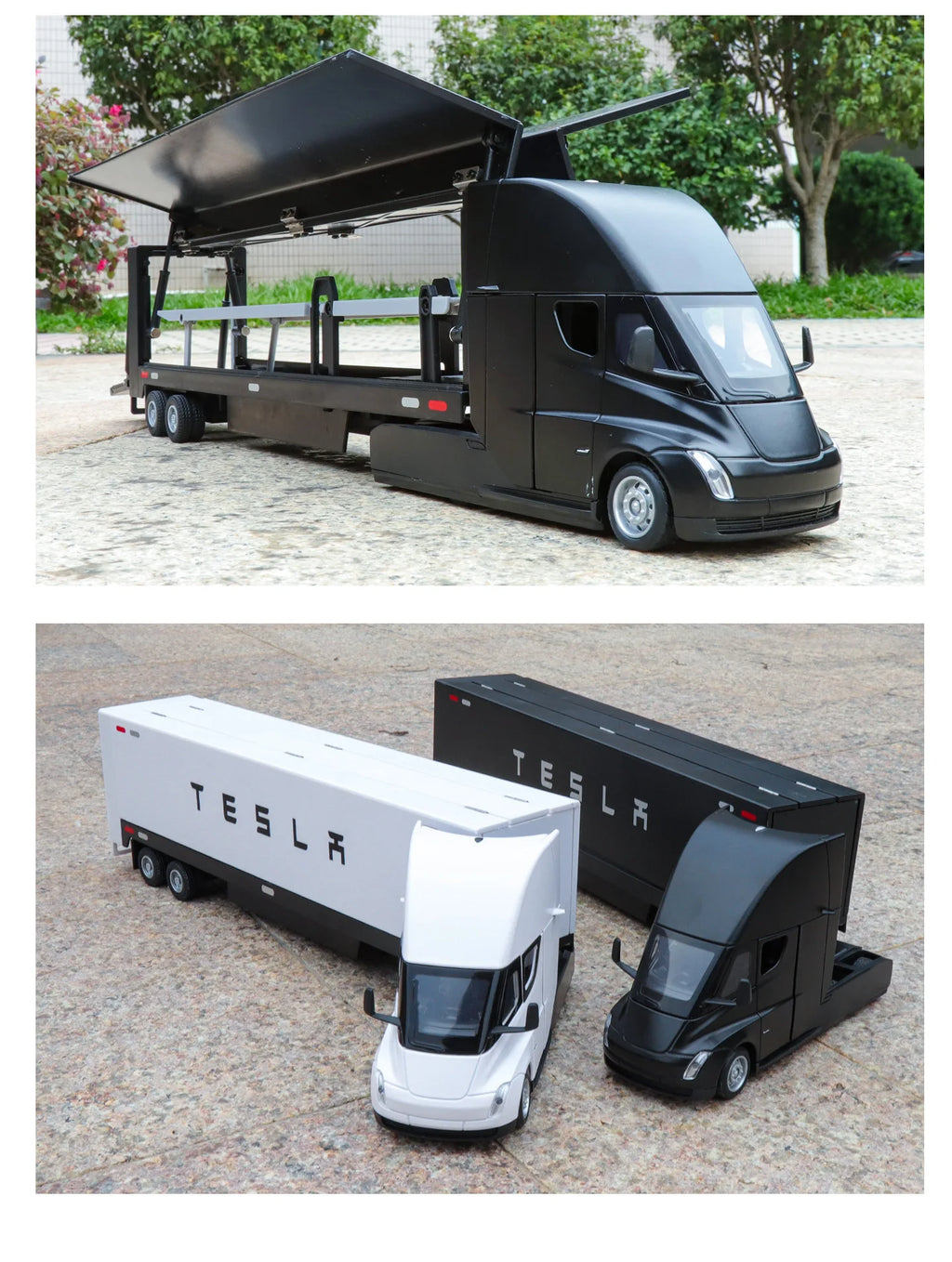 1:32 SEMI Extended Container Double Decker Transport Car Eagle Style Open Doors Light Sound Pull Back High Texture Ornament Toy