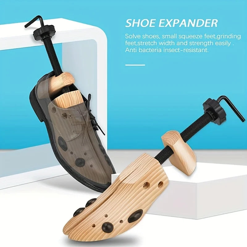1/2Pc Shoe Stretcher Women and Men's Shoe Widener - Wooden Expander for Wide Feet, Bunions or Calluses Wooden Shoe Stretcher